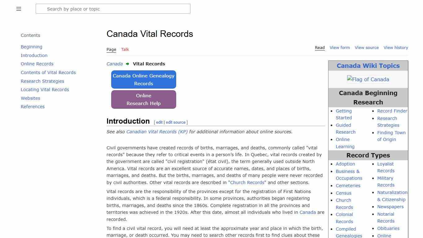 Canada Vital Records • FamilySearch
